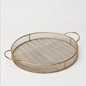 H&M Home Gold Round Open Metal Tray
